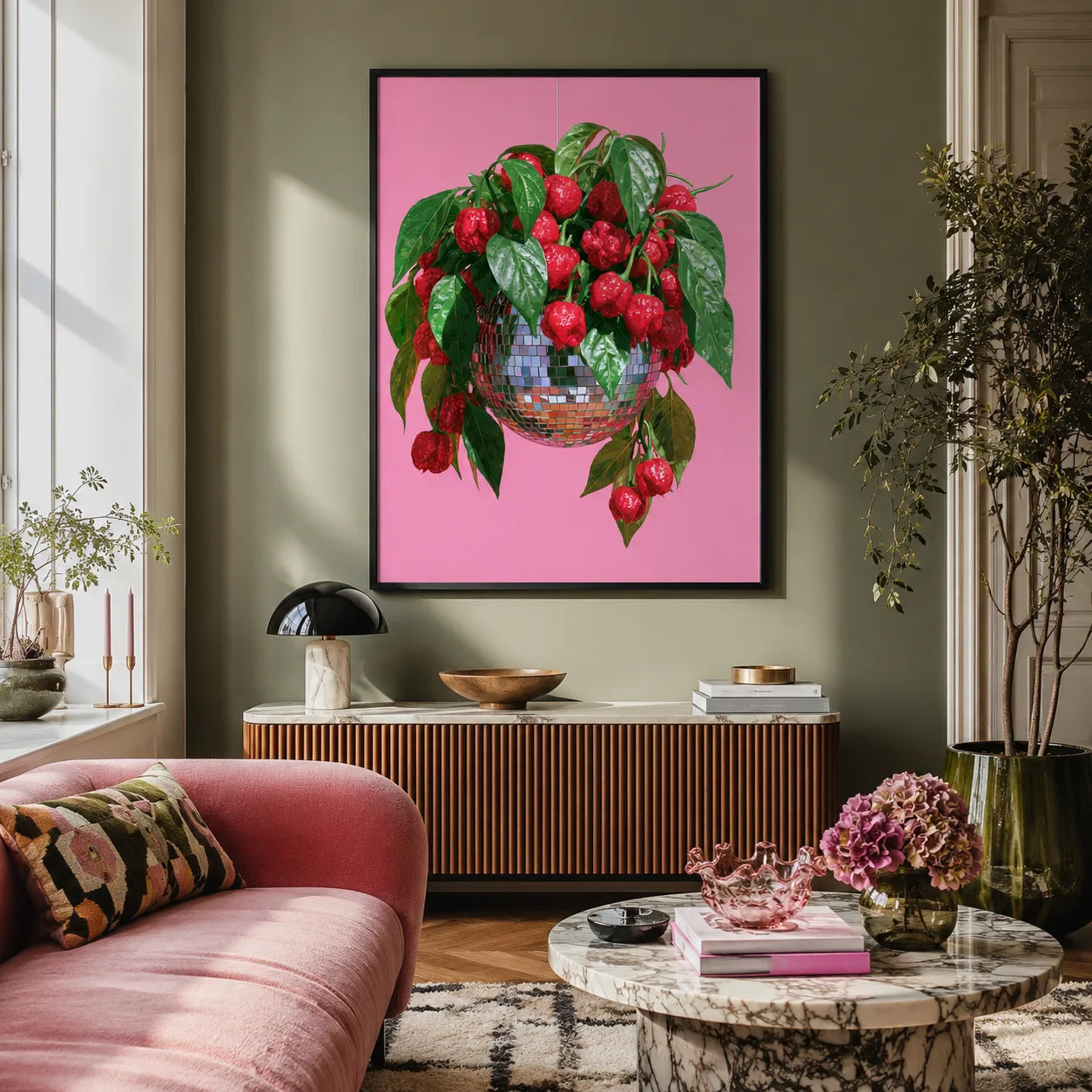 Disco Ball Chili Pepper Wall Art Decor - Wall Art Decor - detail