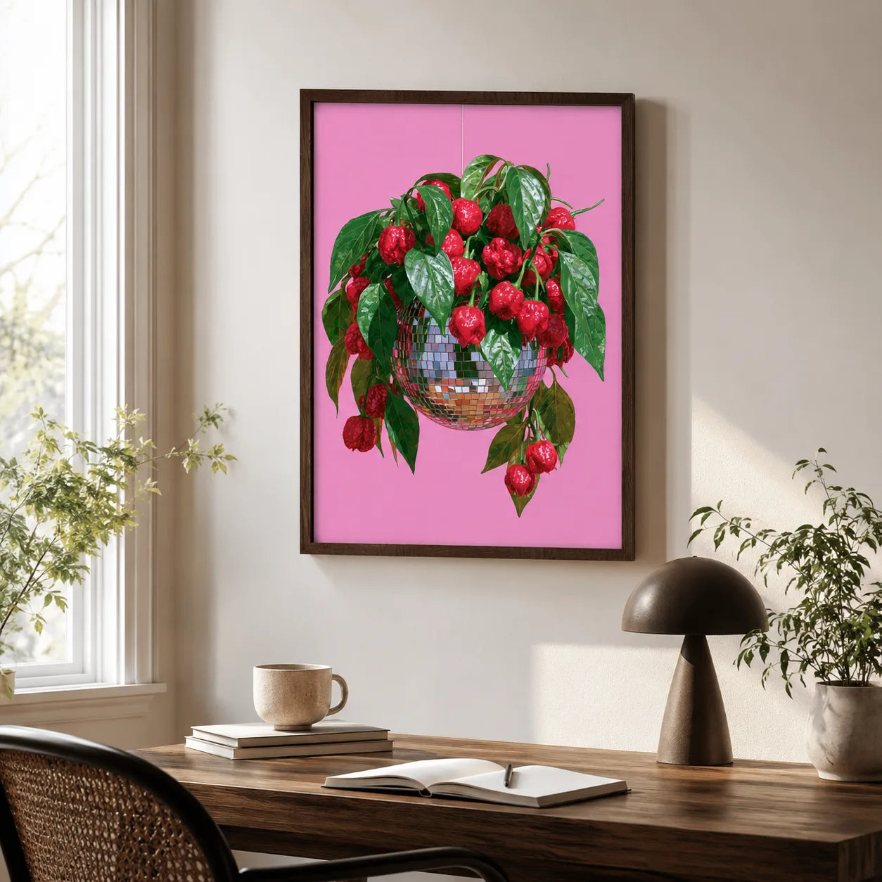 Disco Ball Chili Pepper Wall Art Decor - Wall Art Decor - styled