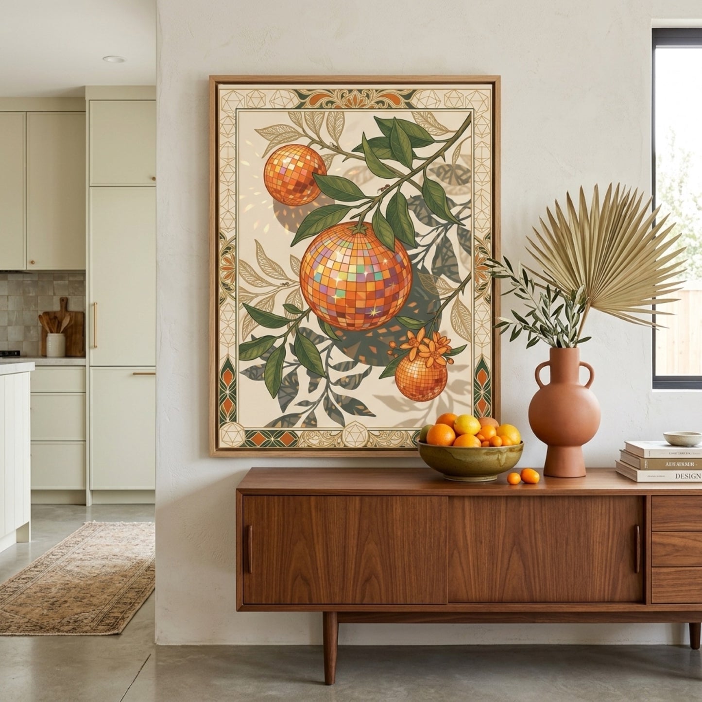 Disco Ball Oranges Art Nouveau Wall Art Decor preview 10