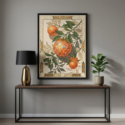 Disco Ball Oranges Art Nouveau Wall Art Decor preview 6