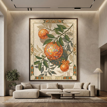 Disco Ball Oranges Art Nouveau Wall Art Decor preview 8