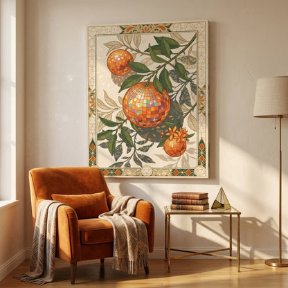 Disco Ball Oranges Art Nouveau Wall Art Decor preview 9