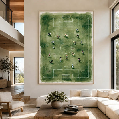 Dogs Playing Soccer Watercolor Wall Art Decor - Wall Art Decor - close up