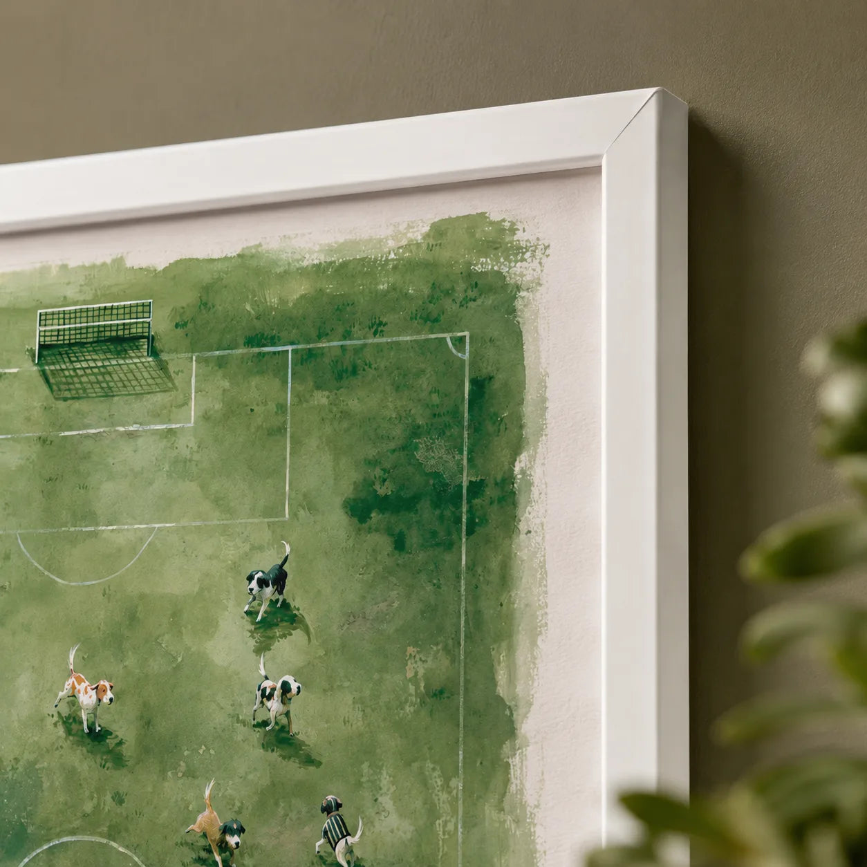 Dogs Playing Soccer Watercolor Wall Art Decor - Wall Art Decor - packaging