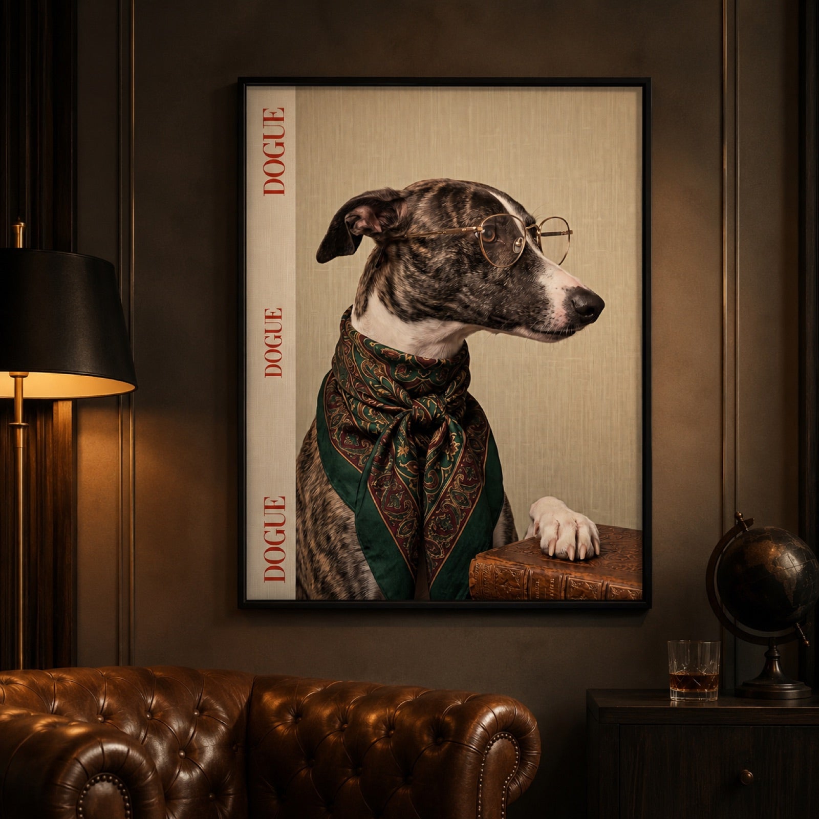 Dogue Fashion Whippet Portrait Wall Art Decor – preview 2
