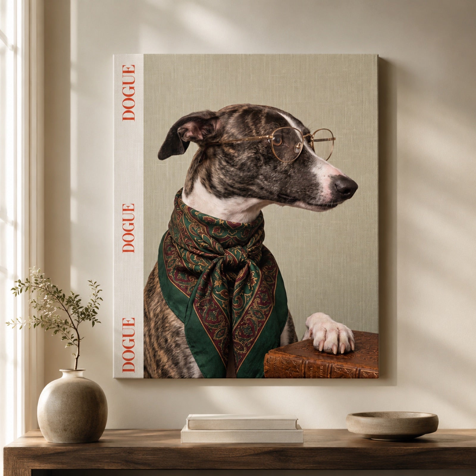 Dogue Fashion Whippet Portrait Wall Art Decor – preview 3