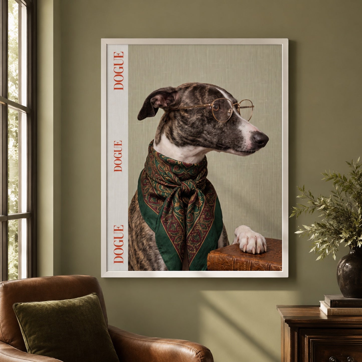 Dogue Fashion Whippet Portrait Wall Art Decor – preview 6