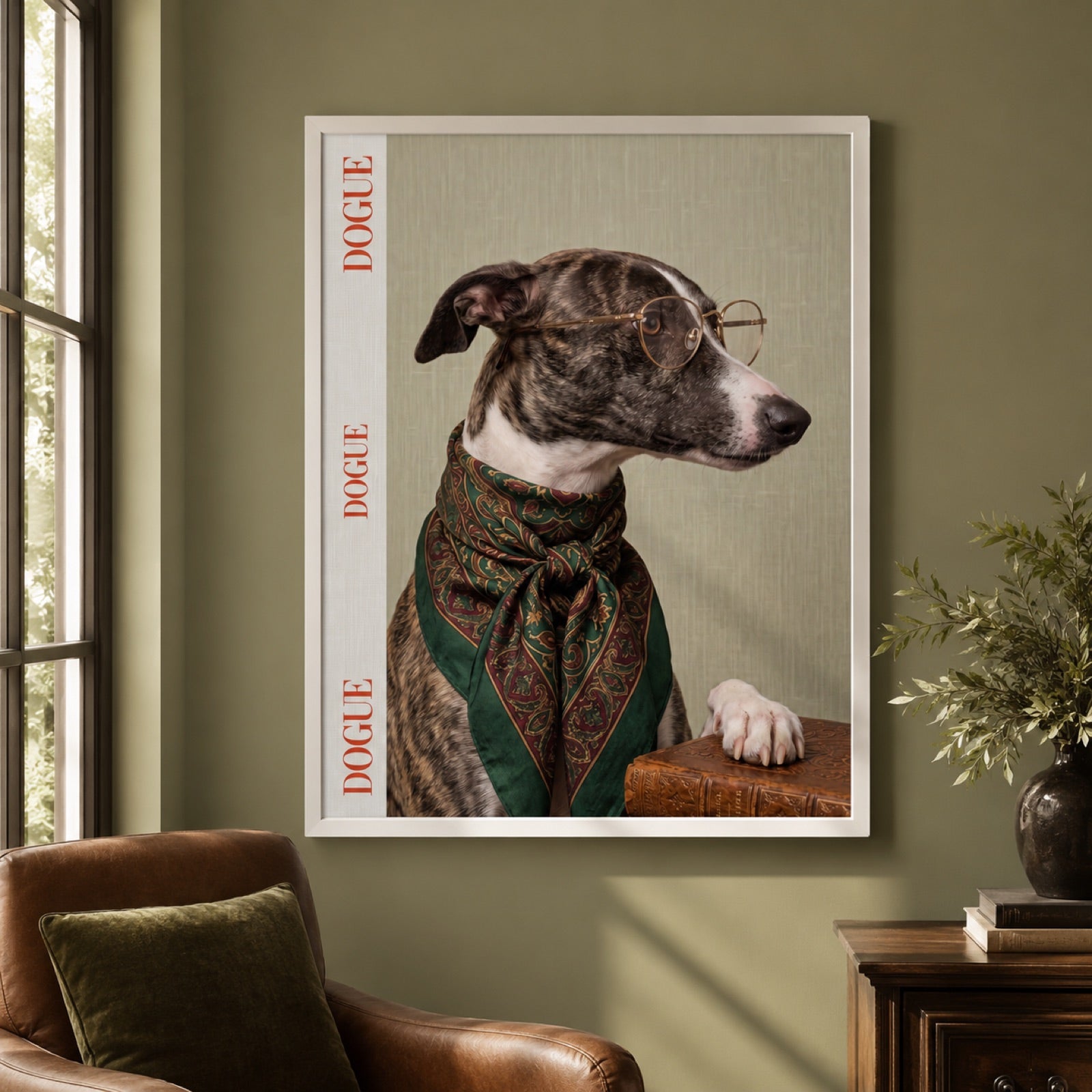 Dogue Fashion Whippet Portrait Wall Art Decor – preview 6