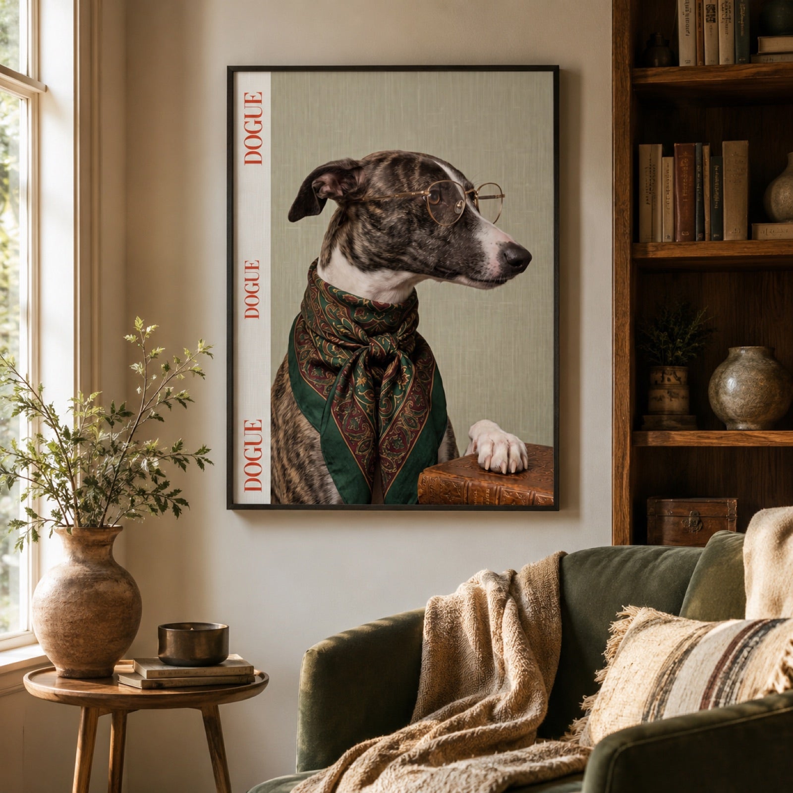 Dogue Fashion Whippet Portrait Wall Art Decor – preview 8