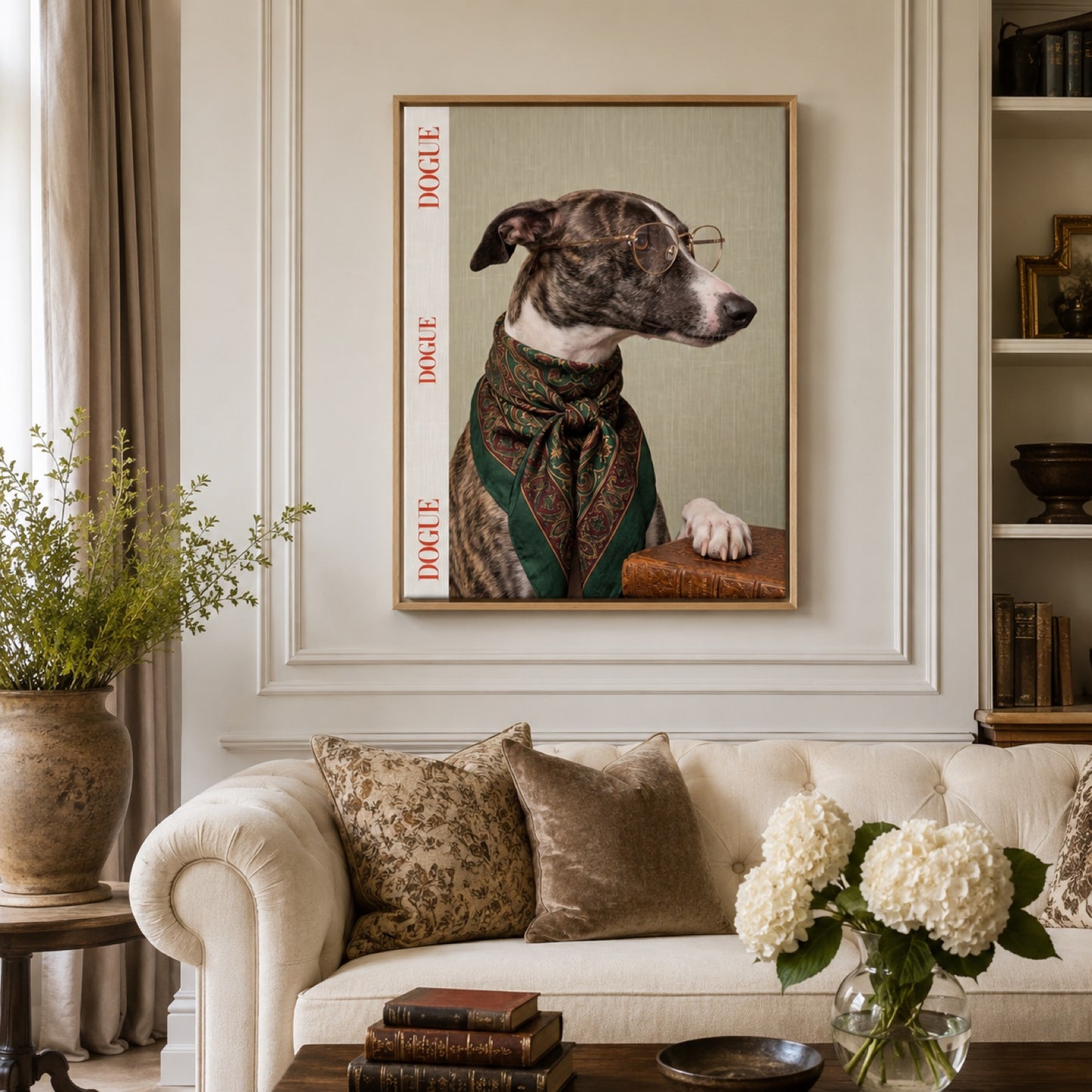Dogue Fashion Whippet Portrait Wall Art Decor – preview 9