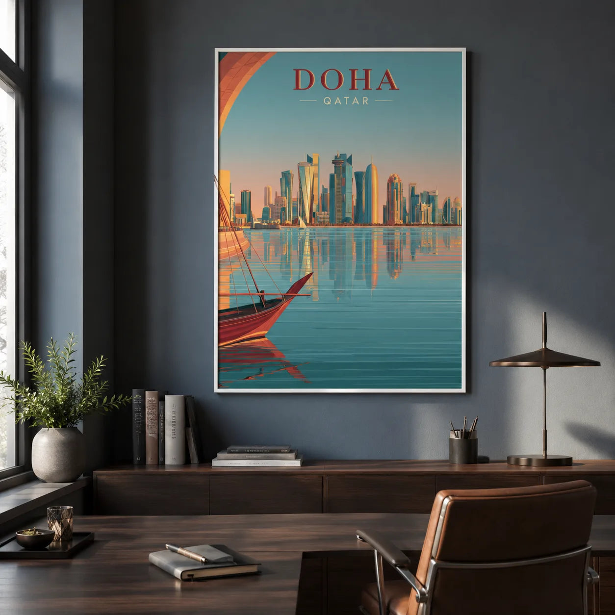 Doha Qatar Skyline Wall Art Decor - Wall Art Decor - alternate angle