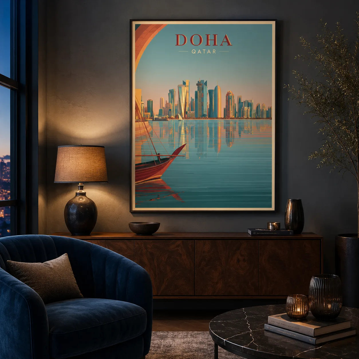 Doha Qatar Skyline Wall Art Decor - Wall Art Decor - lifestyle