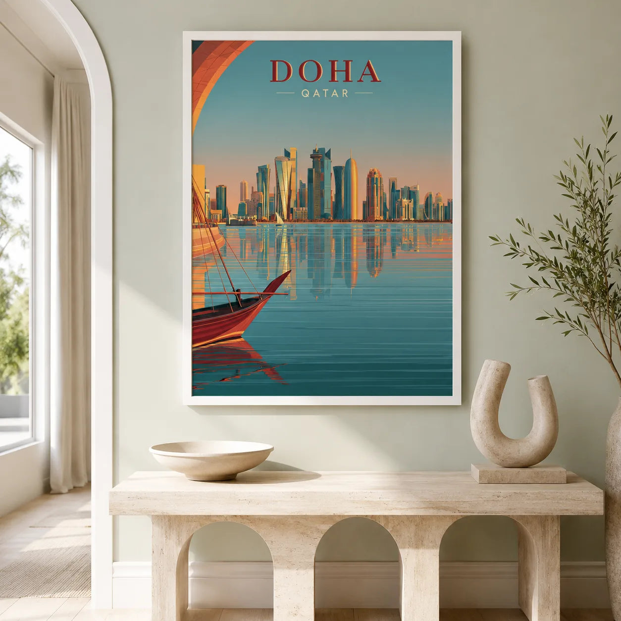 Doha Qatar Skyline Wall Art Decor - Wall Art Decor - styled