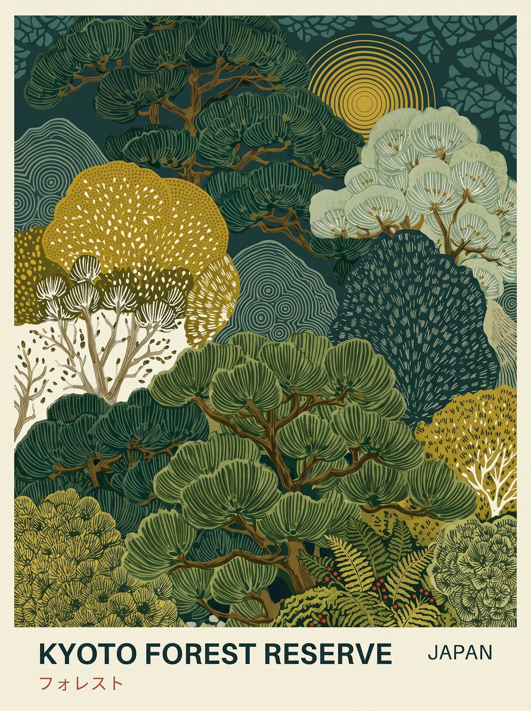 Kyoto Forest Reserve Japan Landscape Poster