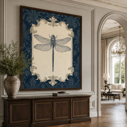 Dragonfly Victorian Engraving Wall Art Decor - Wall Art Decor - close up