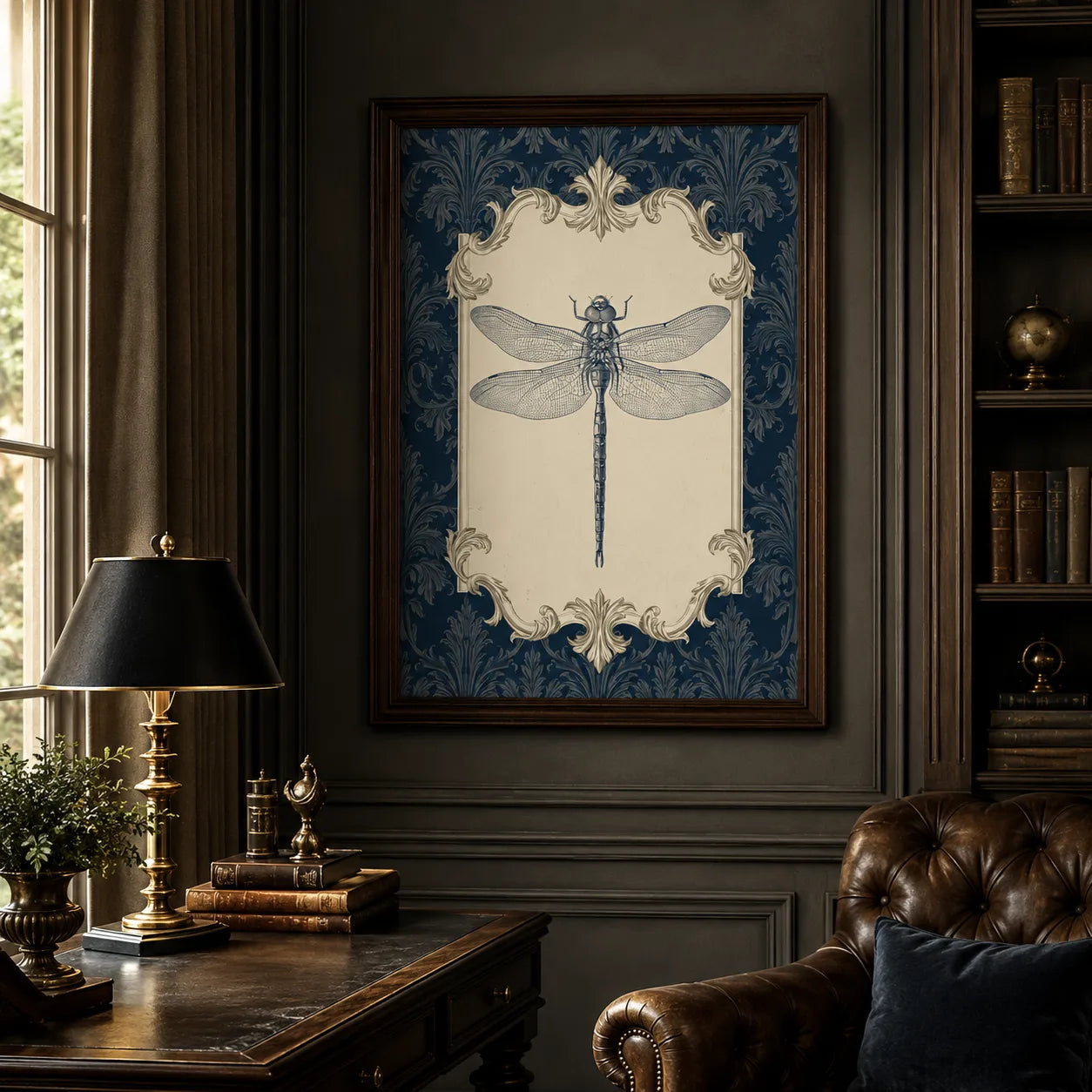 Dragonfly Victorian Engraving Wall Art Decor - Wall Art Decor - detail