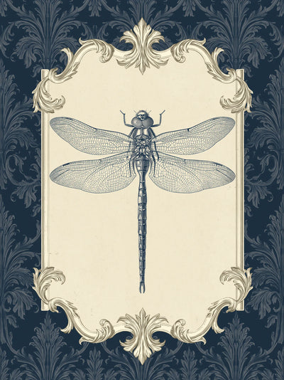 Dragonfly Victorian Engraving Wall Art Decor