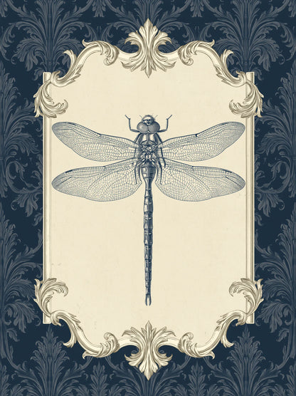 Dragonfly Victorian Engraving Wall Art Decor - Wall Art Decor - front view