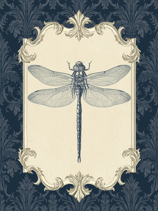 Dragonfly Victorian Engraving Wall Art Decor - Wall Art Decor - front view