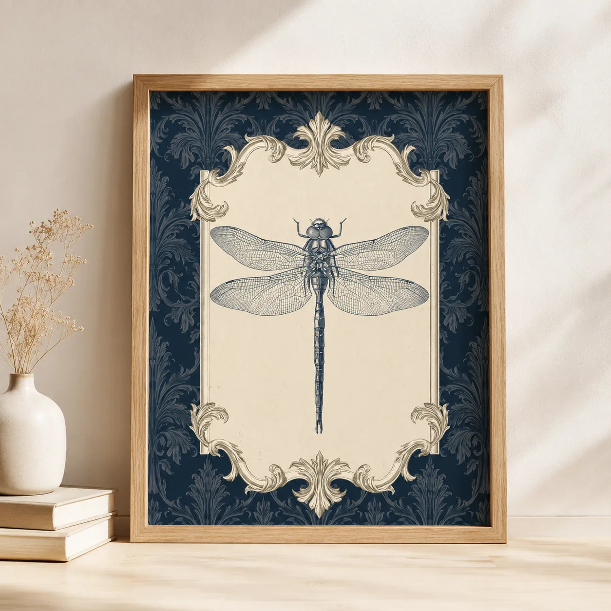 Dragonfly Victorian Engraving Wall Art Decor - Wall Art Decor - side view