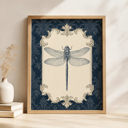 Dragonfly Victorian Engraving Wall Art Decor - Wall Art Decor - side view