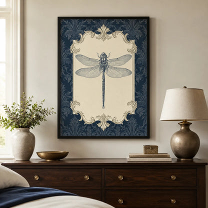 Dragonfly Victorian Engraving Wall Art Decor - Wall Art Decor - styled