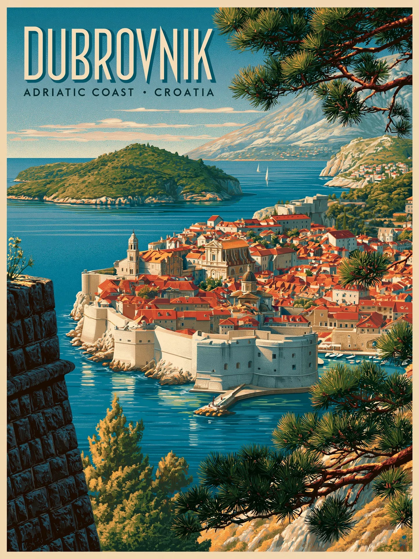 Dubrovnik Croatia Travel Wall Art Decor - Wall Art Decor - front view