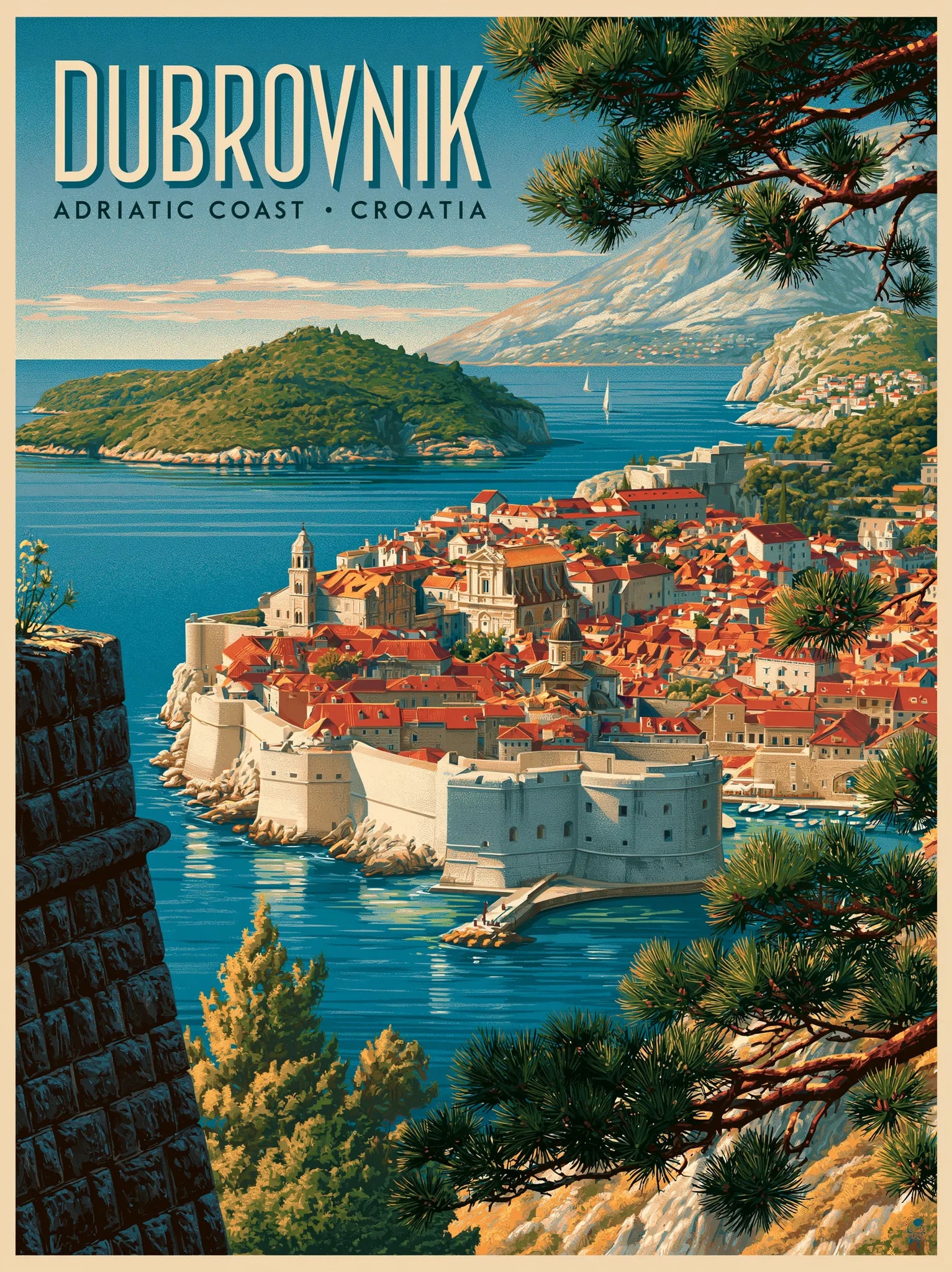 Dubrovnik Croatia Travel Wall Art Decor - Wall Art Decor - front view