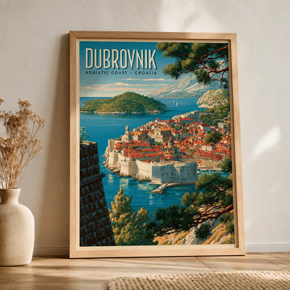 Dubrovnik Croatia Travel Wall Art Decor - Wall Art Decor - side view