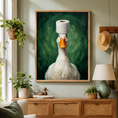 Duck with Toilet Paper Funny Bathroom Wall Art Decor – preview 10