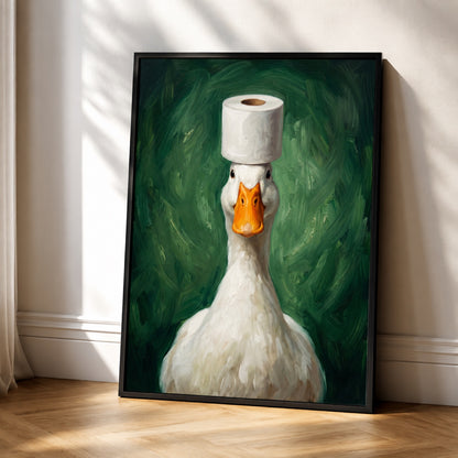 Duck with Toilet Paper Funny Bathroom Wall Art Decor – preview 11