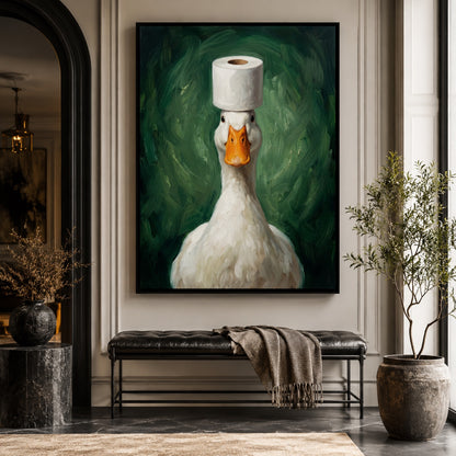 Duck with Toilet Paper Funny Bathroom Wall Art Decor – preview 7