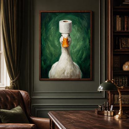 Duck with Toilet Paper Funny Bathroom Wall Art Decor – preview 9