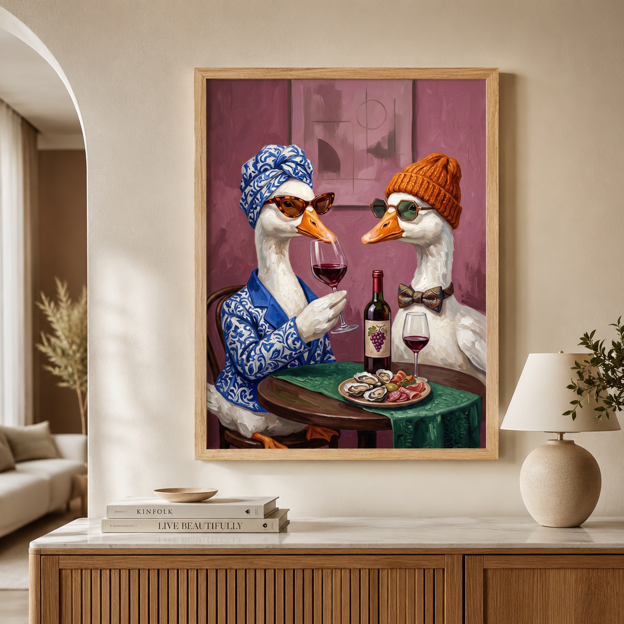 Ducks Wine Date Whimsical Wall Art Decor – preview 7
