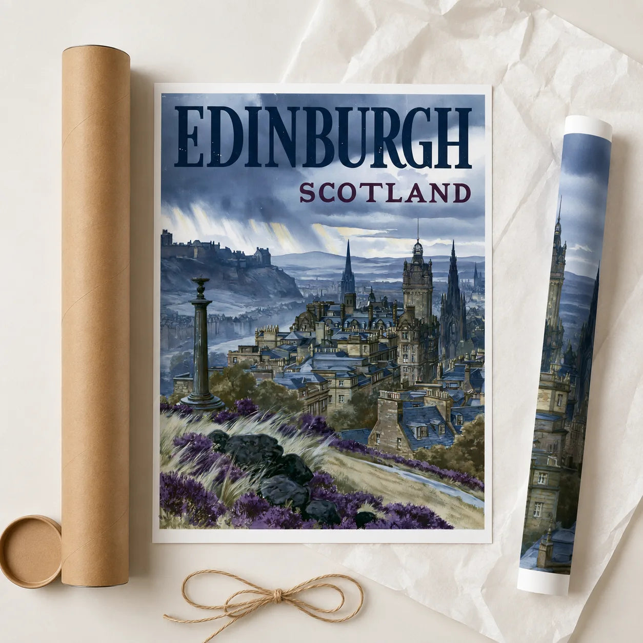 Edinburgh Scotland Travel Wall Art Decor - Wall Art Decor - back view