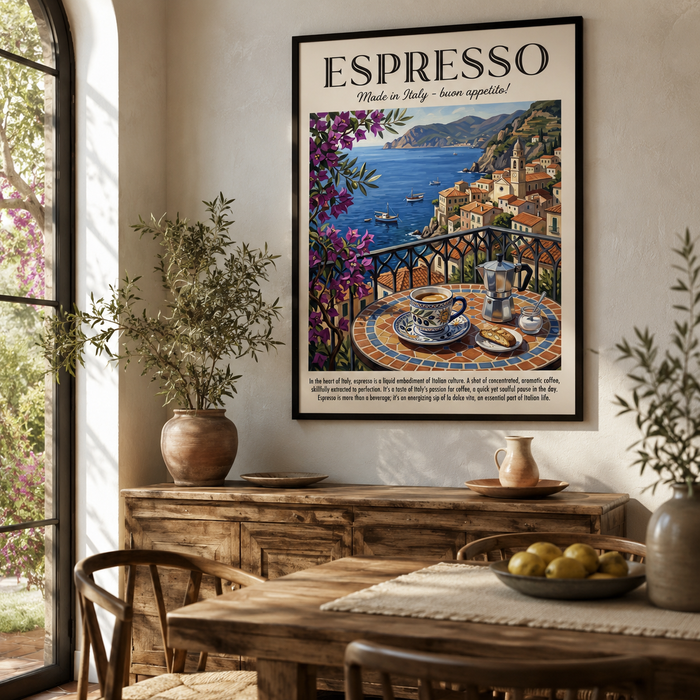 Espresso Italy Vintage Coffee Travel Wall Art Decor