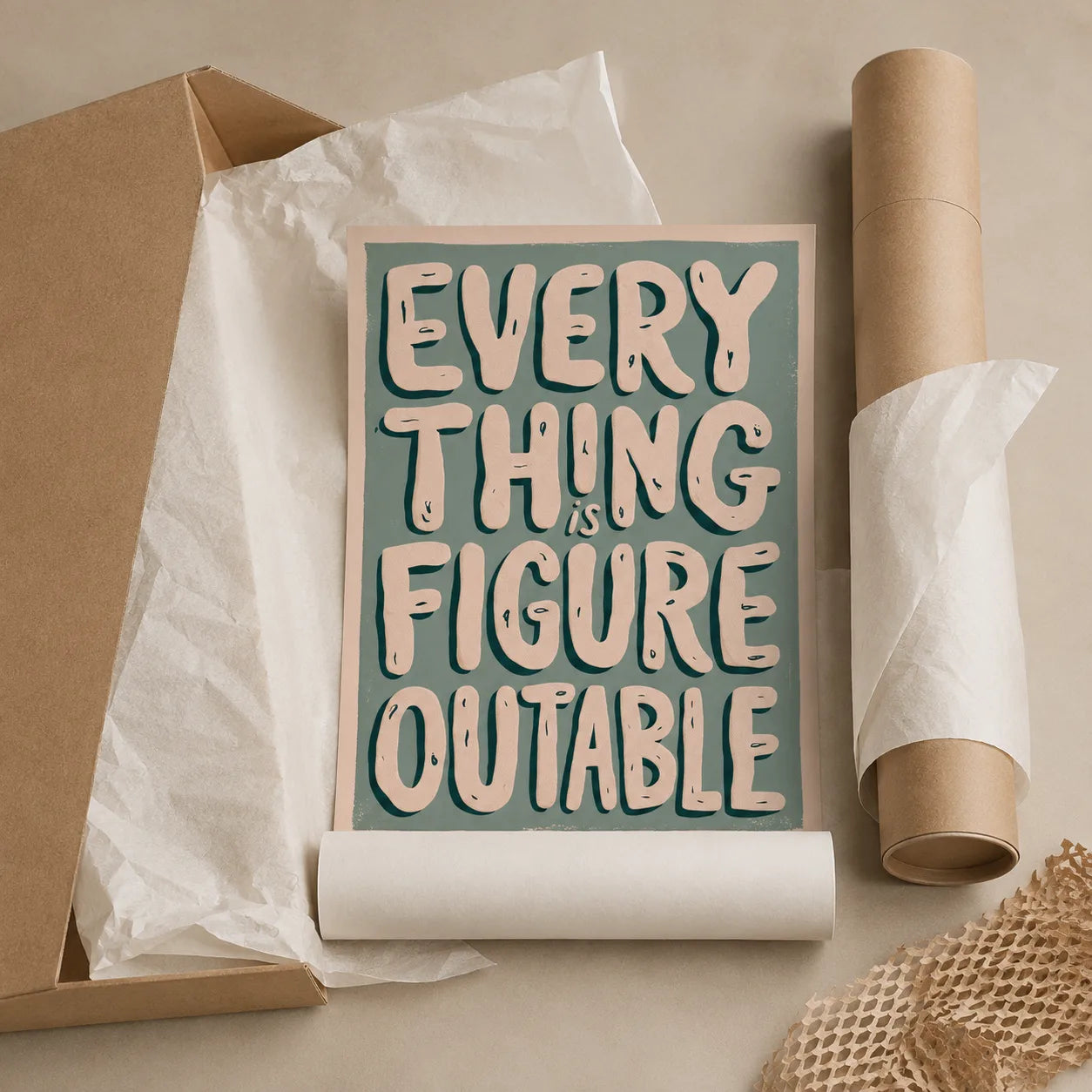 Everything Is Figureoutable Wall Art Decor - Wall Art Decor - back view