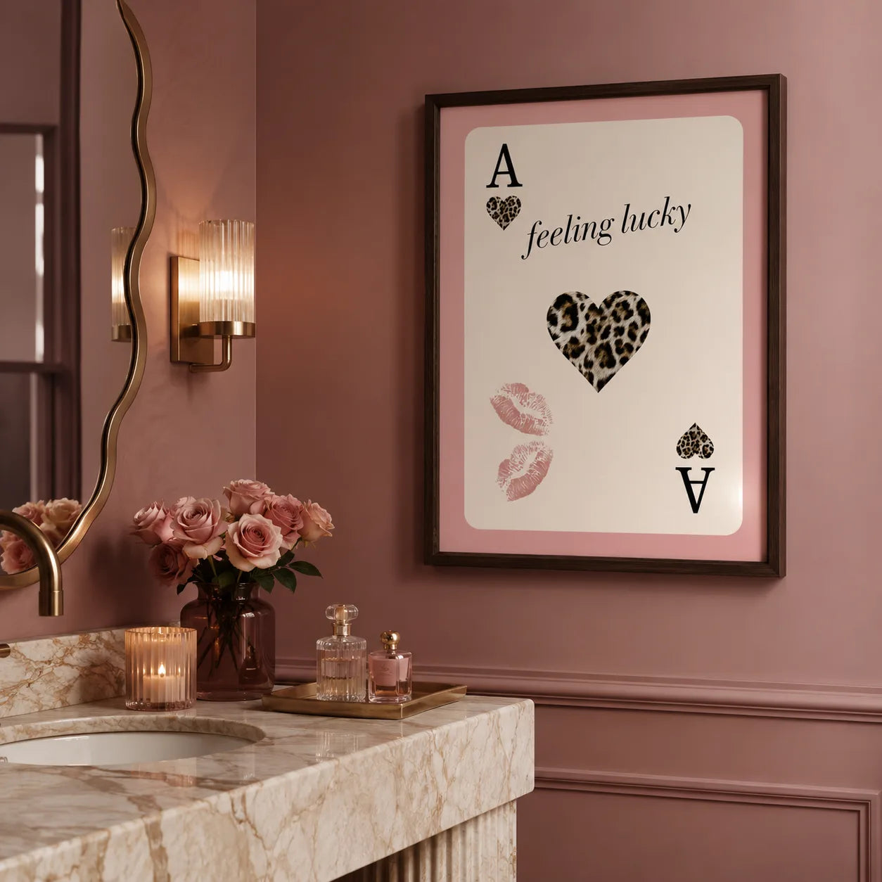 Feeling Lucky Leopard Heart Wall Art Decor - Wall Art Decor - alternate angle