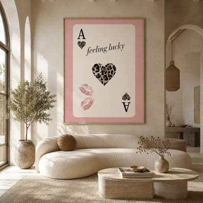 Feeling Lucky Leopard Heart Wall Art Decor - Wall Art Decor - close up