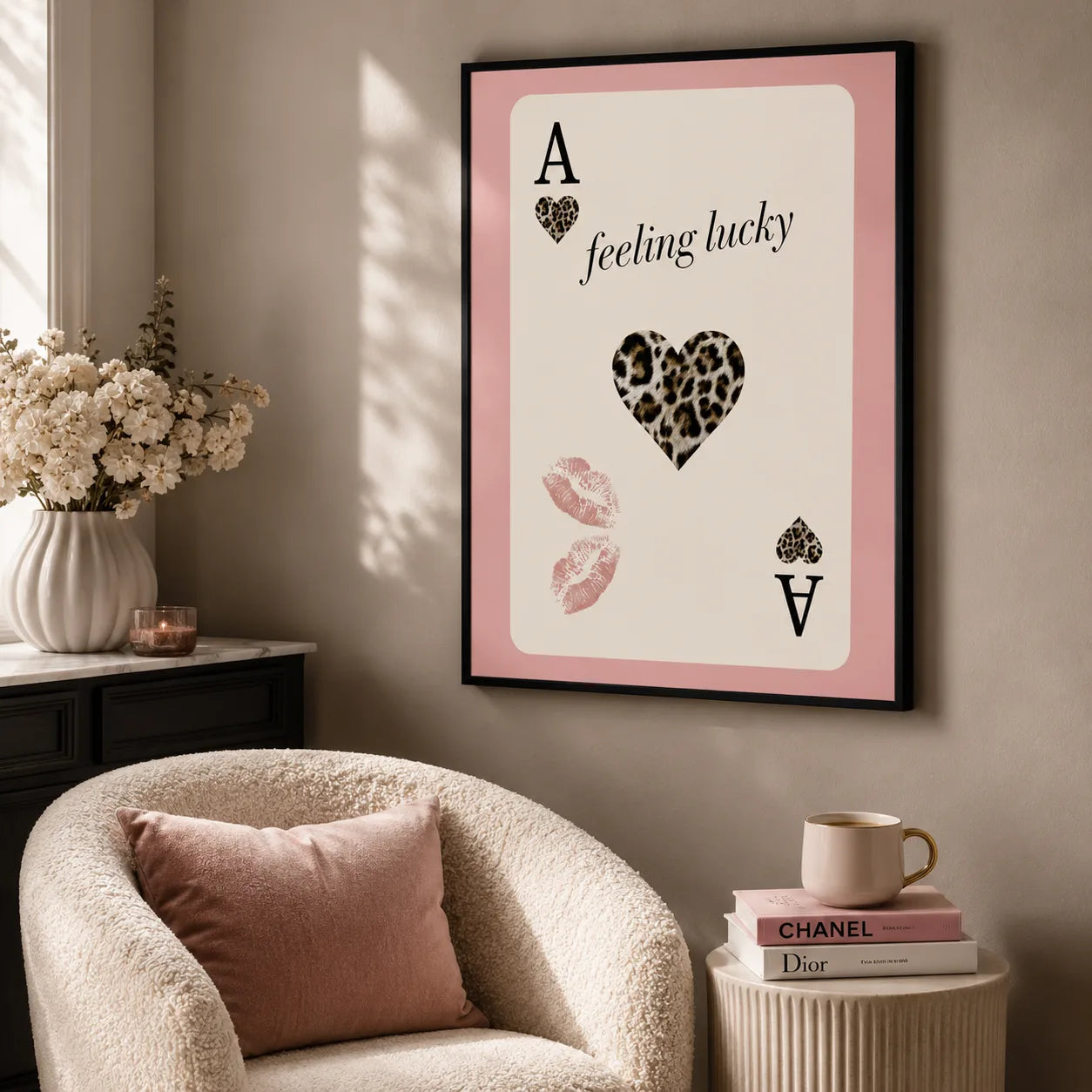 Feeling Lucky Leopard Heart Wall Art Decor - Wall Art Decor - in use
