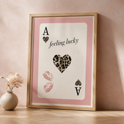 Feeling Lucky Leopard Heart Wall Art Decor - Wall Art Decor - side view