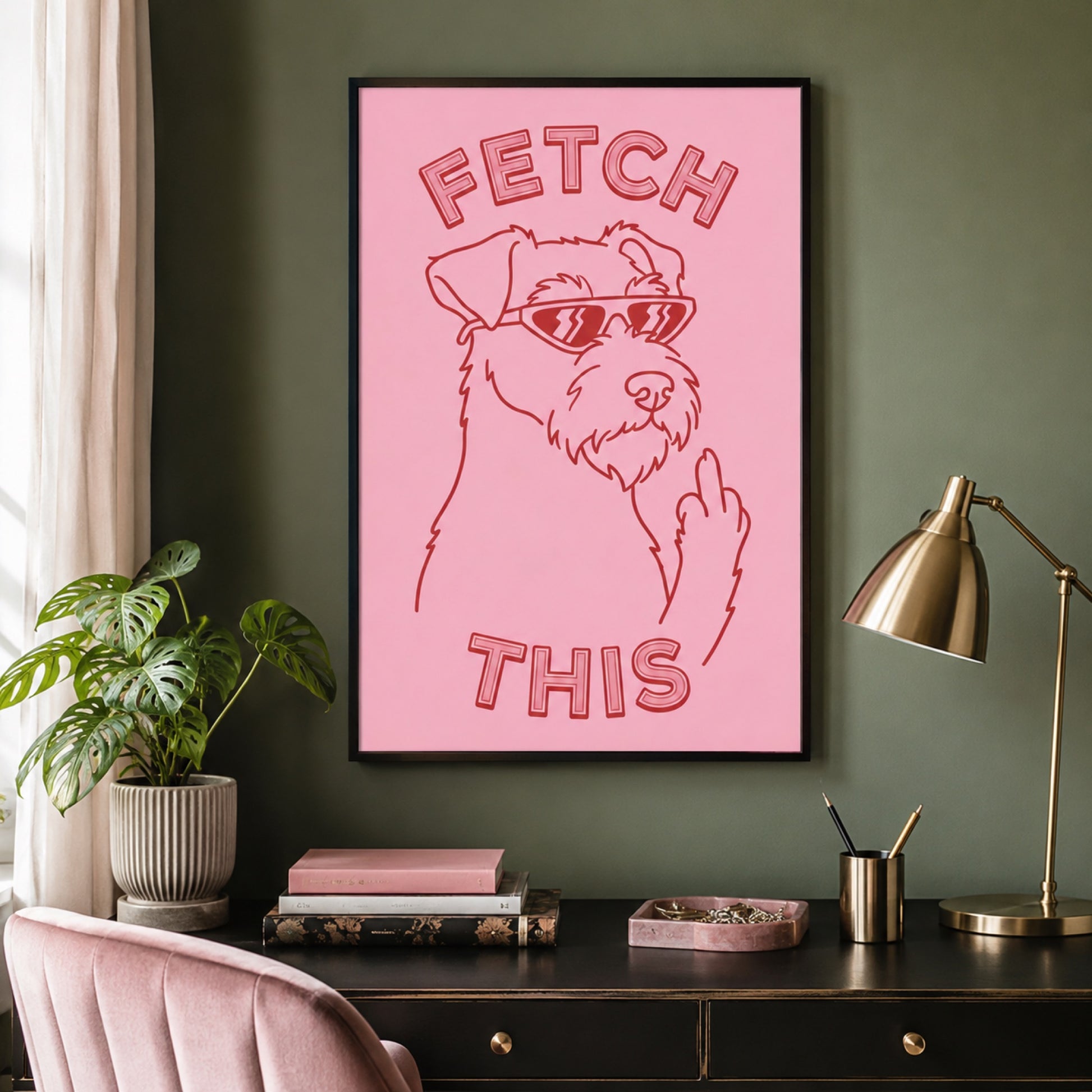 Fetch This Funny Terrier Wall Art Decor preview 3