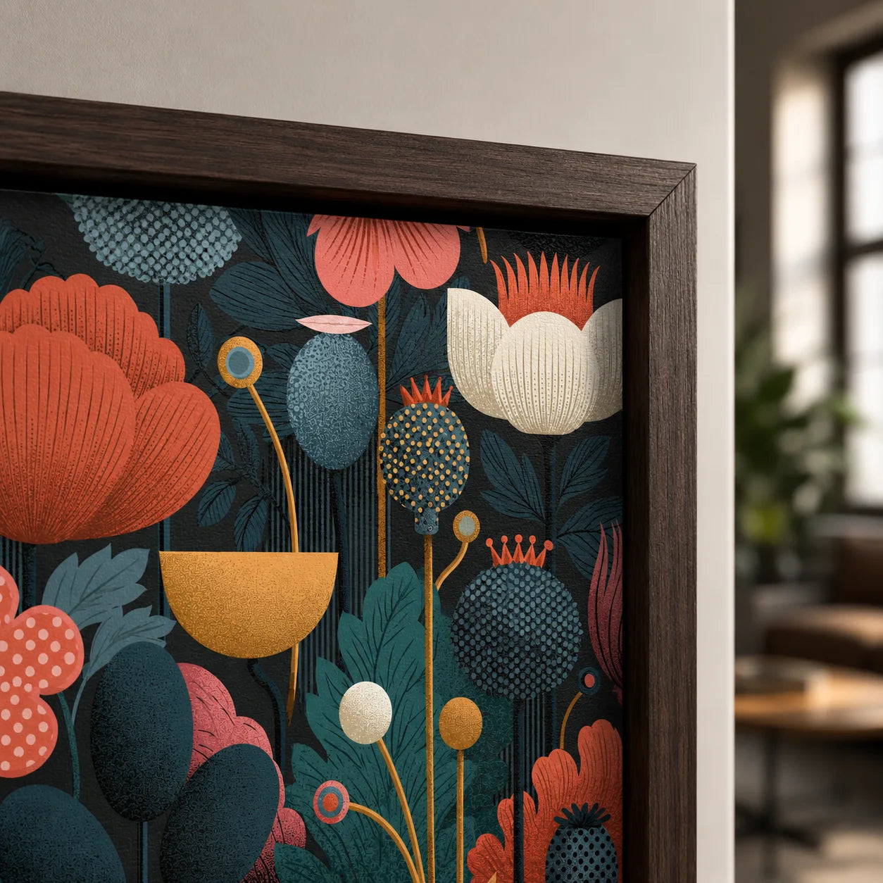 Floral Garden Folk Wall Art Decor - Wall Art Decor - close up