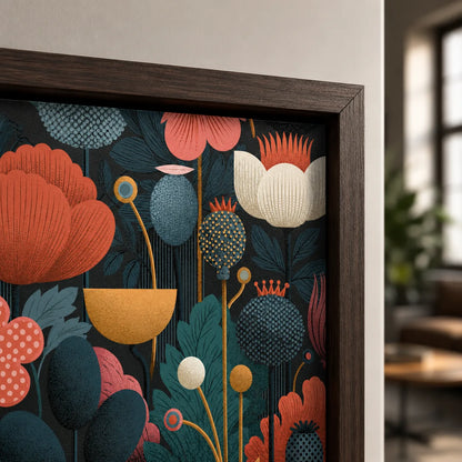 Floral Garden Folk Wall Art Decor - Wall Art Decor - close up