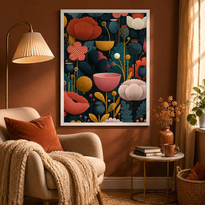 Floral Garden Folk Wall Art Decor - Wall Art Decor - detail