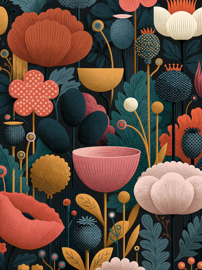 Floral Garden Folk Wall Art Decor