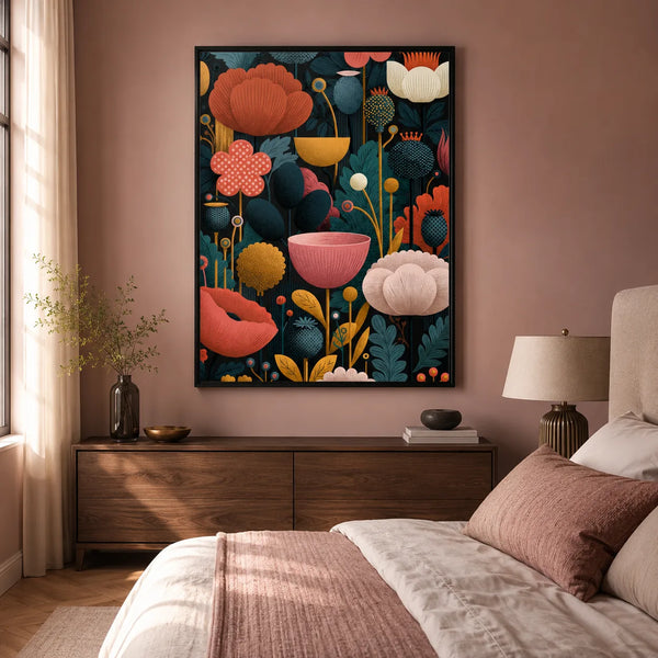 Floral Garden Folk Wall Art Decor