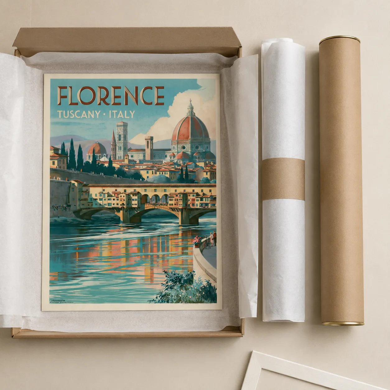 Florence Tuscany Travel Wall Art Decor - Wall Art Decor - back view