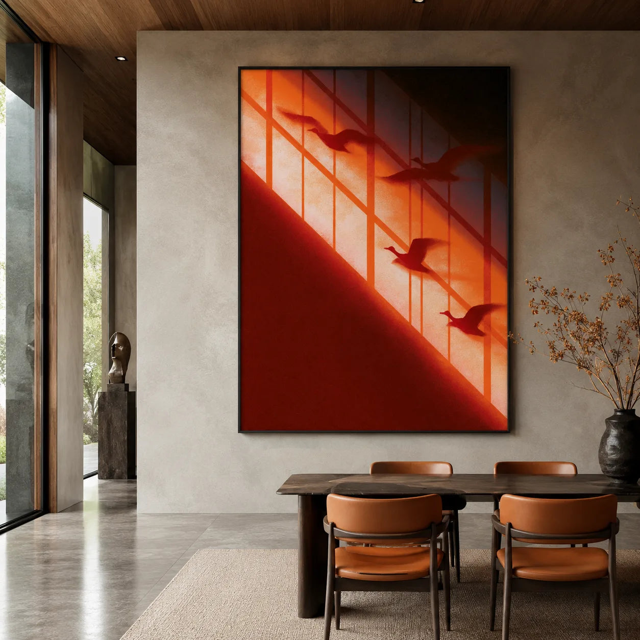 Flying Birds Sunset Wall Art Decor - Wall Art Decor - close up