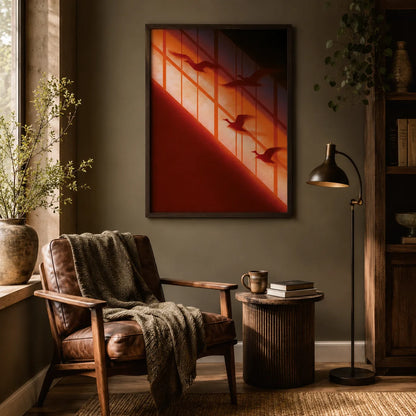 Flying Birds Sunset Wall Art Decor - Wall Art Decor - in use